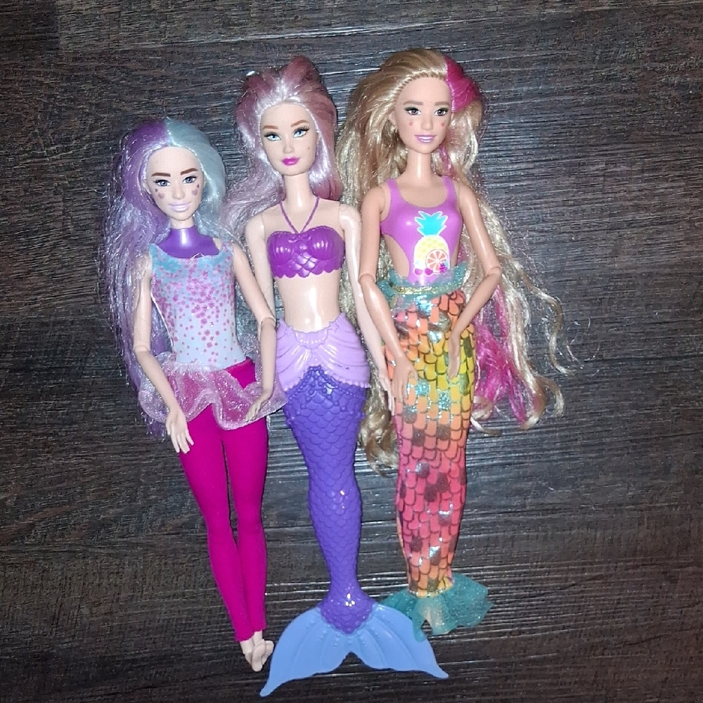 Barbie Mermaid Dolls Set - Purple, Pink, Teal and Orange Accents